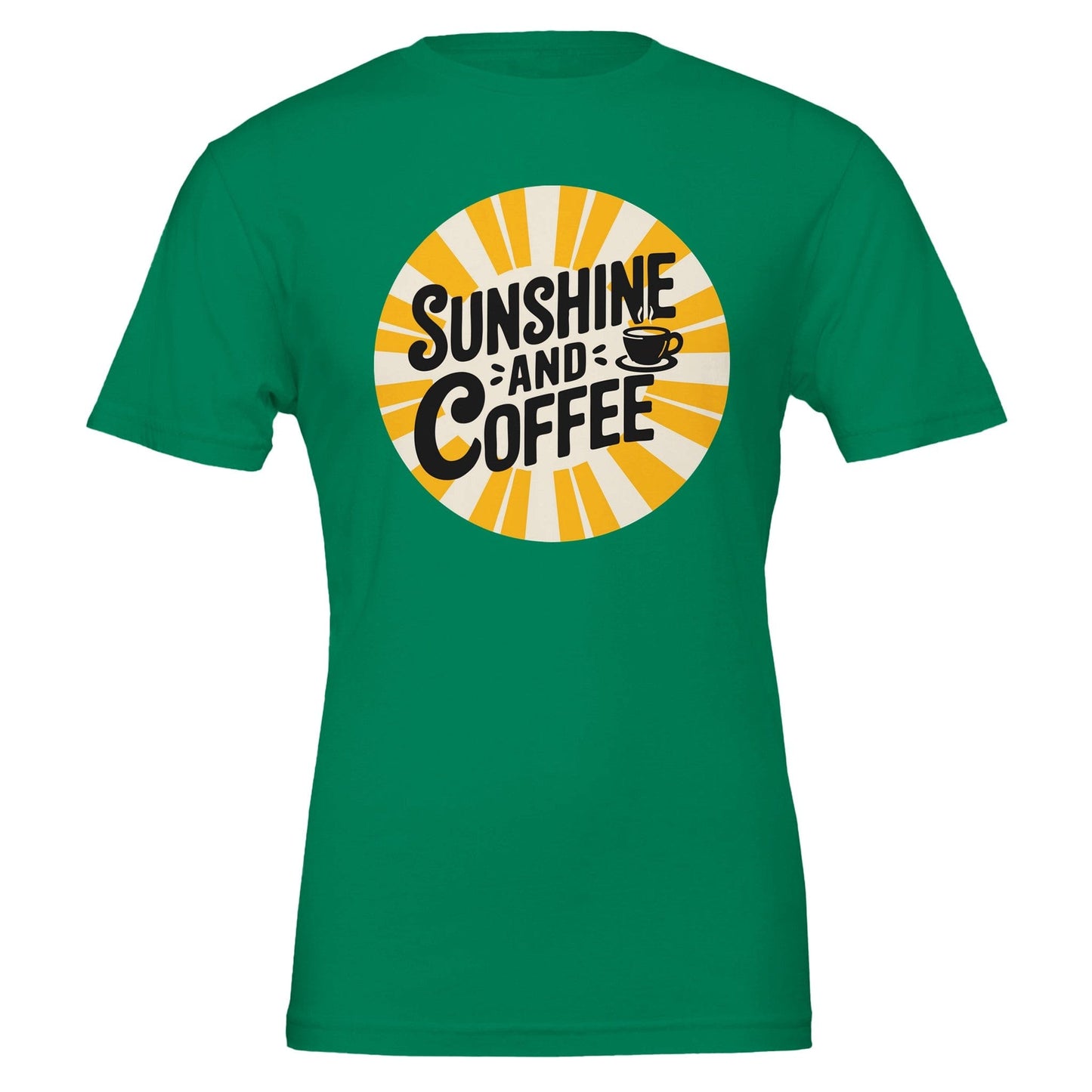 Good Bean Gifts Sunshine and Coffee -Crewneck T-shirt | Bella + Canvas 3001 Kelly / S