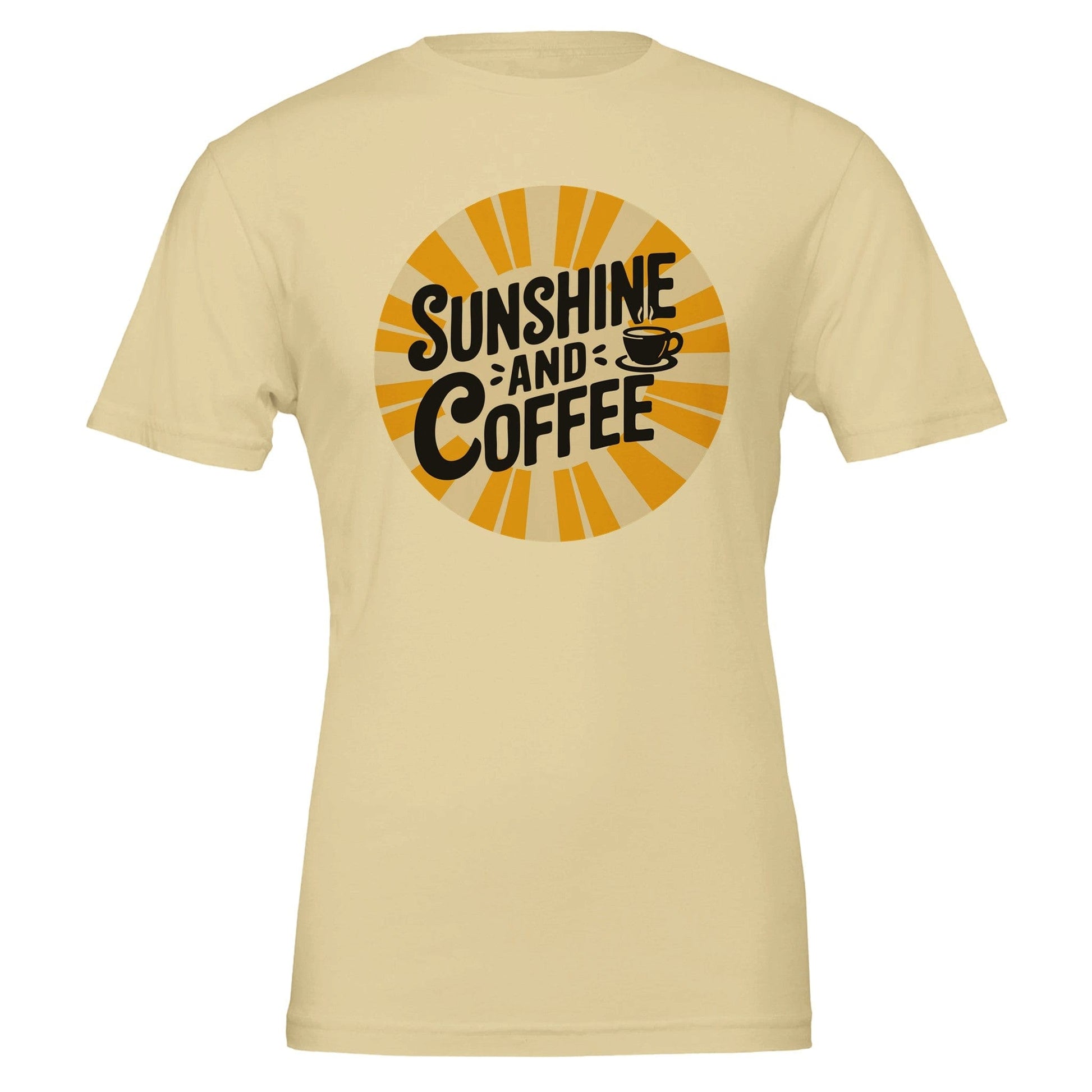 Good Bean Gifts Sunshine and Coffee -Crewneck T-shirt | Bella + Canvas 3001 Natural / S