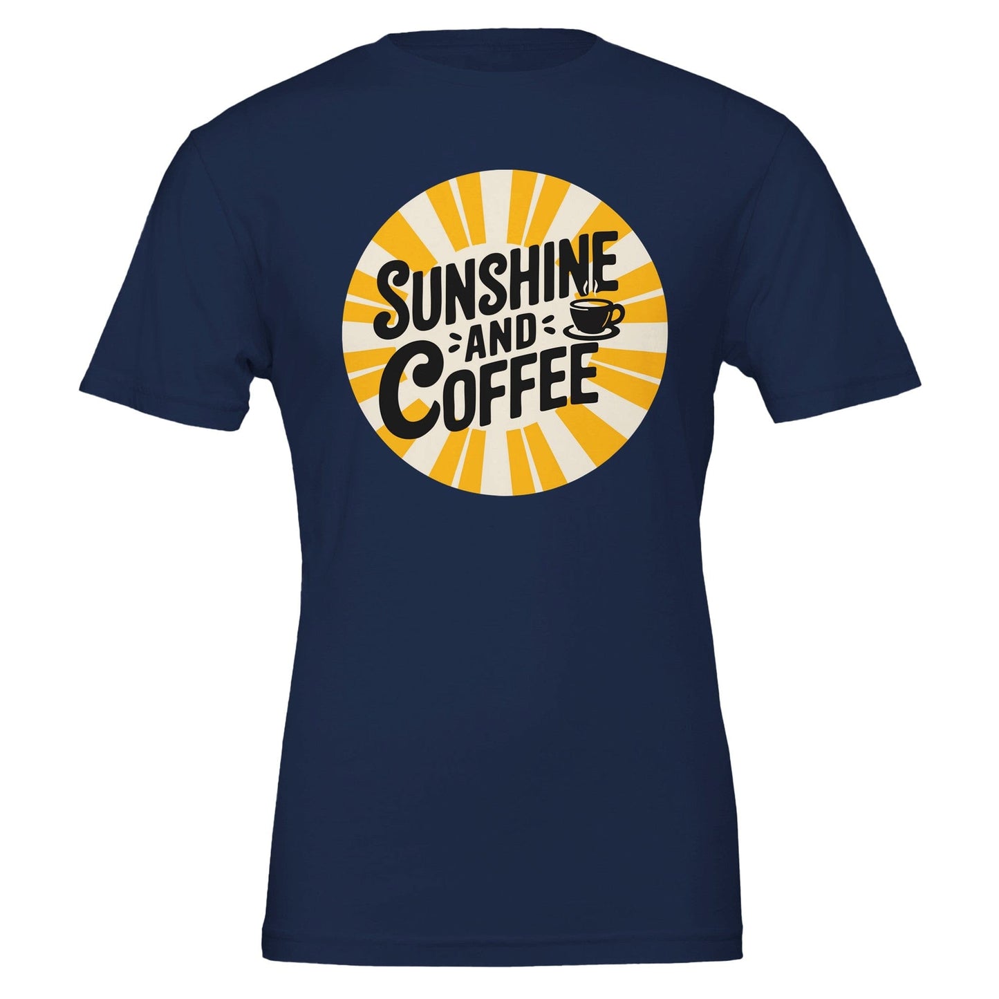 Good Bean Gifts Sunshine and Coffee -Crewneck T-shirt | Bella + Canvas 3001 Navy / S