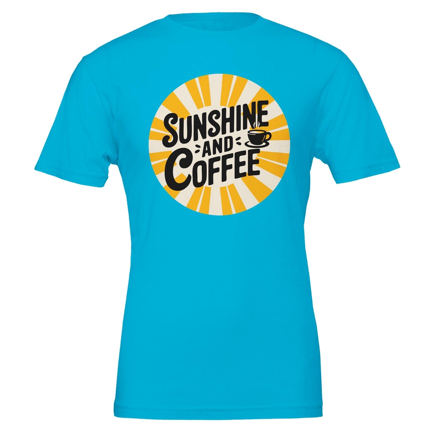 Good Bean Gifts Sunshine and Coffee -Crewneck T-shirt | Bella + Canvas 3001 Turquoise / S