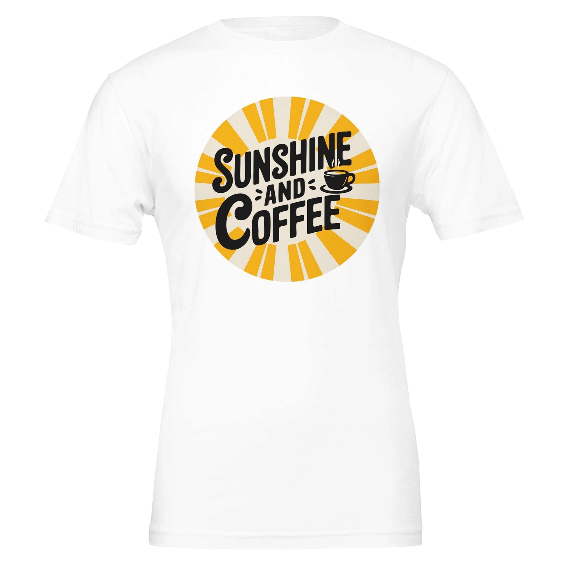 Good Bean Gifts Sunshine and Coffee -Crewneck T-shirt | Bella + Canvas 3001 White / S