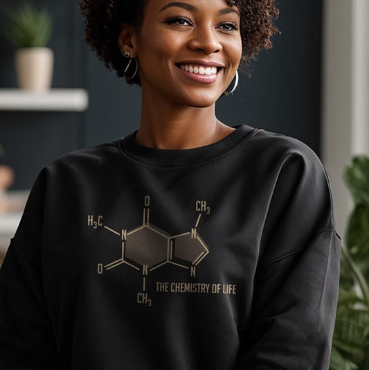 Good Bean Gifts "The Chemistry of Life" Unisex Crewneck Sweatshirt Black / S