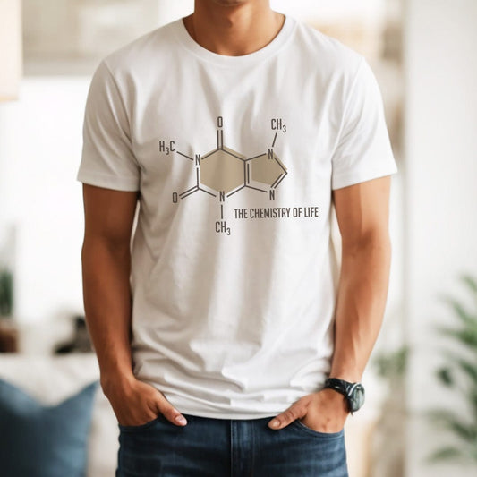 Good Bean Gifts "The Chemistry of Life" Unisex Crewneck T-shirt White / S