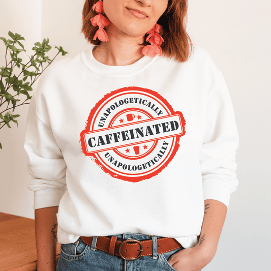 Good Bean Gifts Unapologetically Caffeinated - (Circle Design) - Unisex Crewneck Sweatshirt
