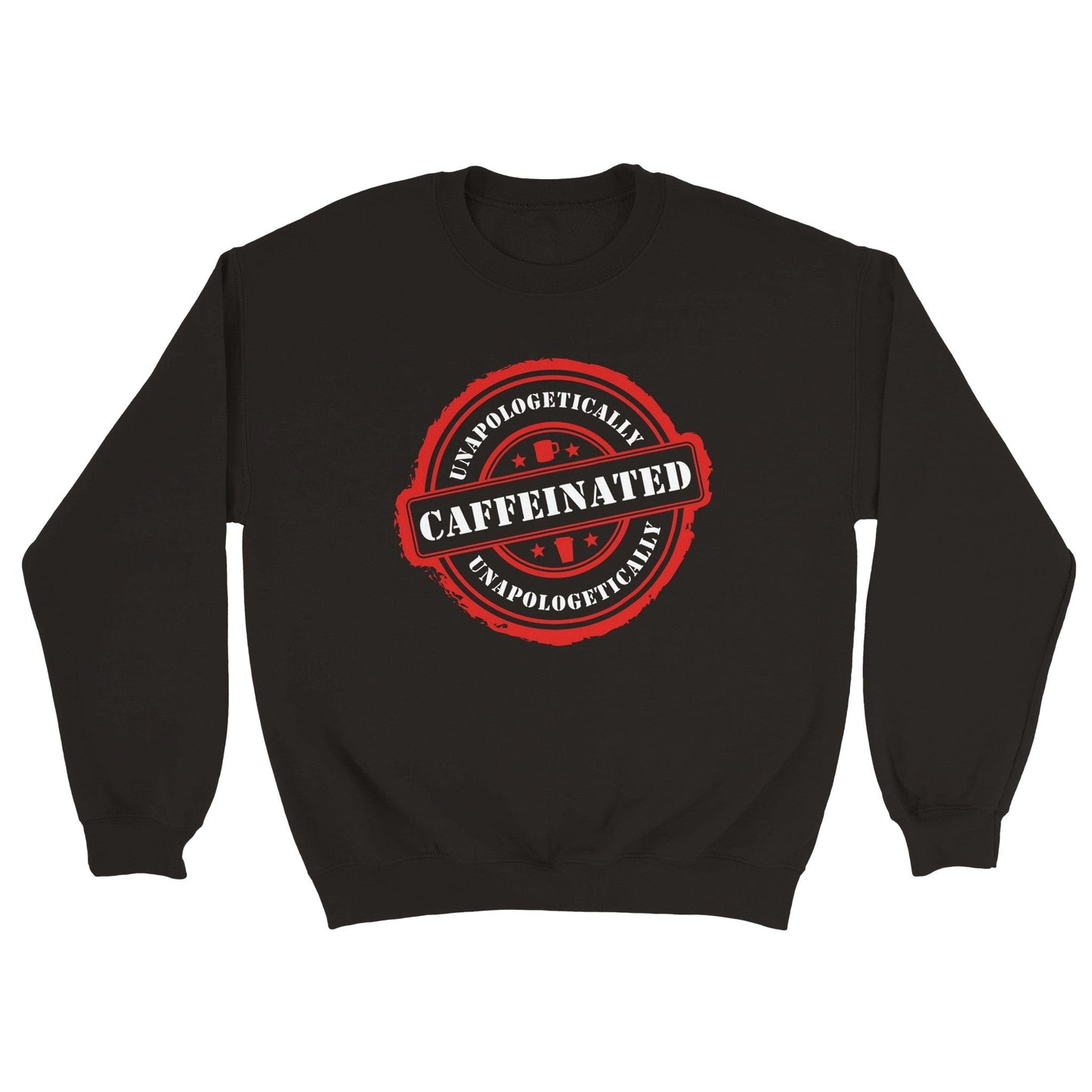 Good Bean Gifts Unapologetically Caffeinated - (Circle Design) - Unisex Crewneck Sweatshirt S / Black