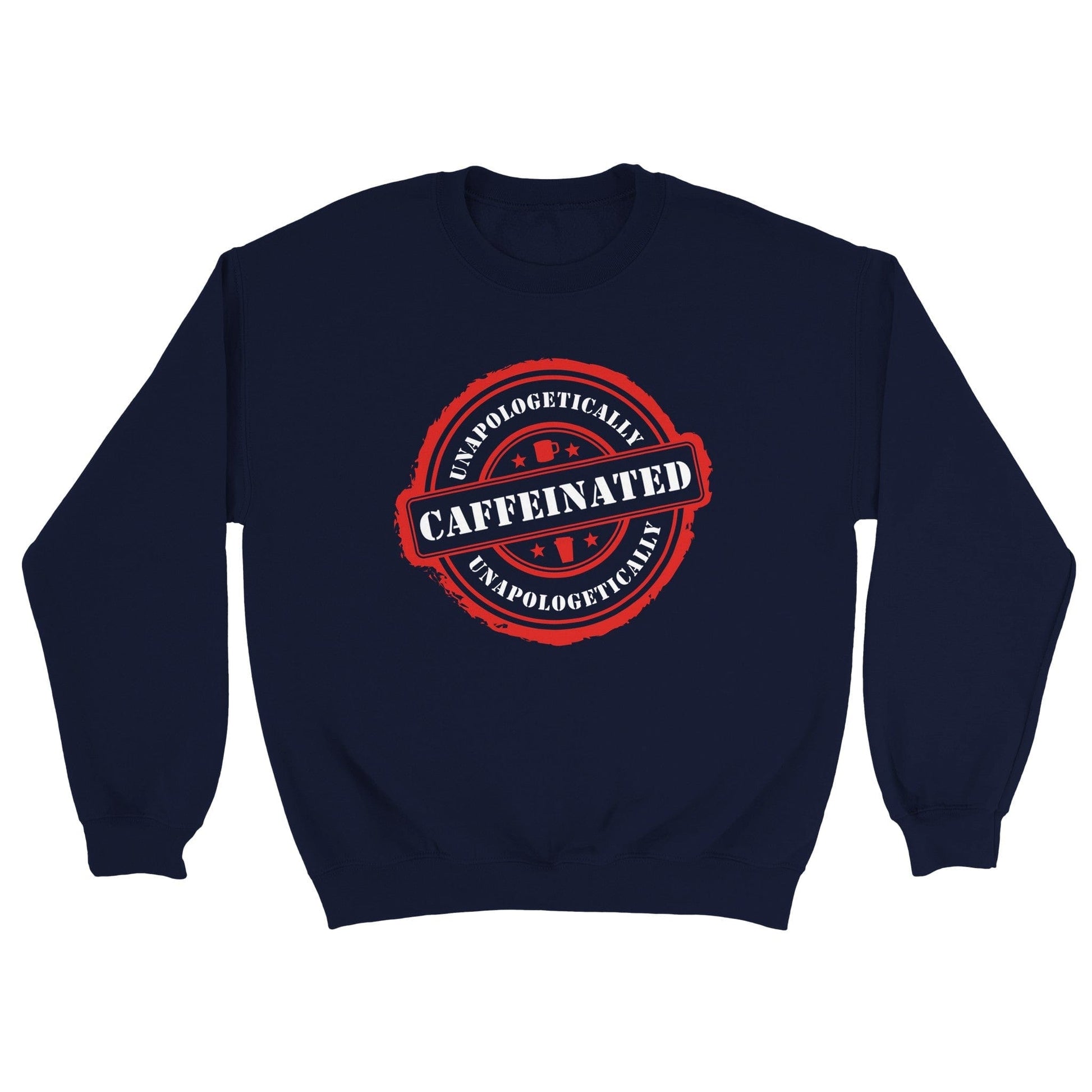 Good Bean Gifts Unapologetically Caffeinated - (Circle Design) - Unisex Crewneck Sweatshirt S / Navy