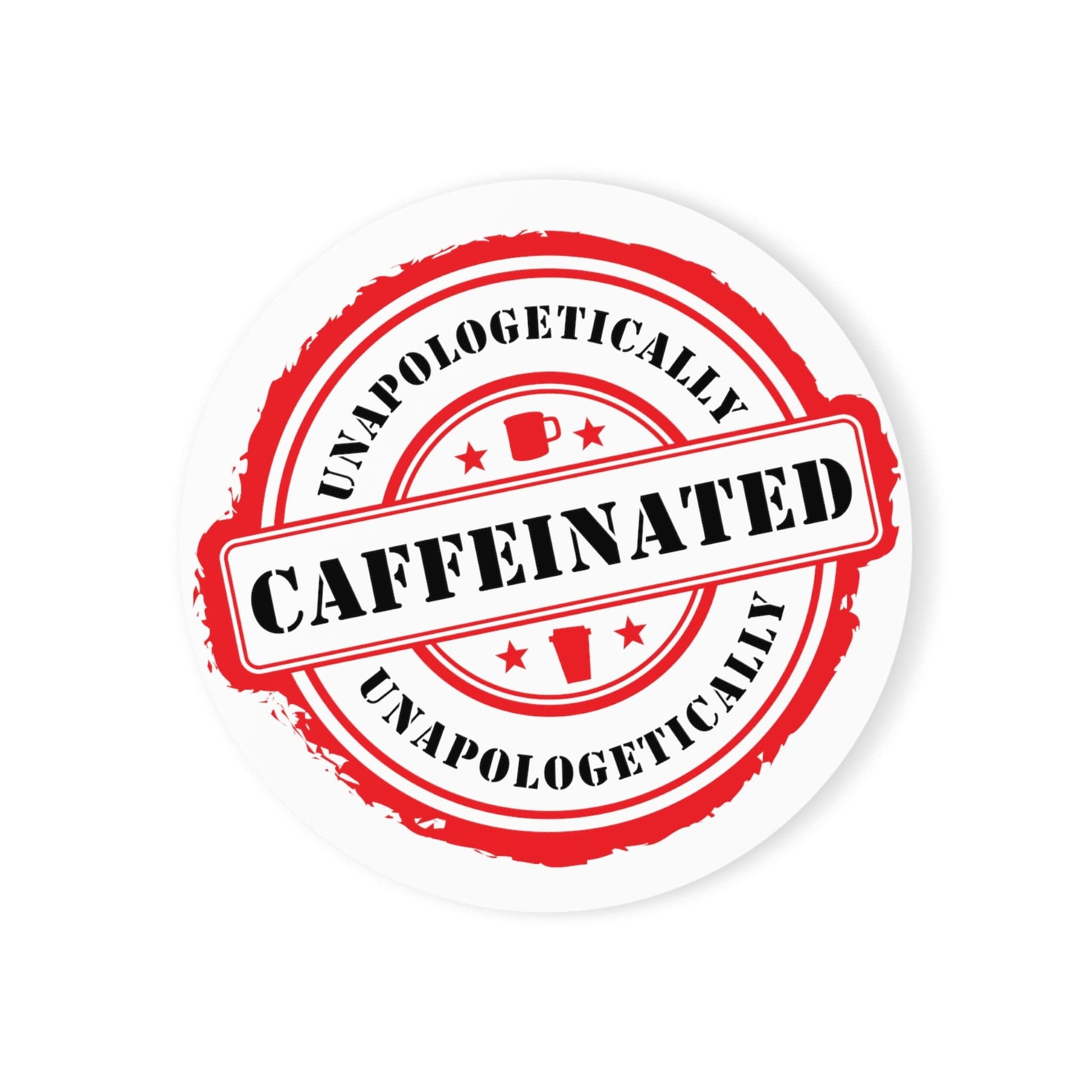 Good Bean Gifts "Unapologetically Caffeinated" Cork Back Coaster Round / 4" x 4" / Cork