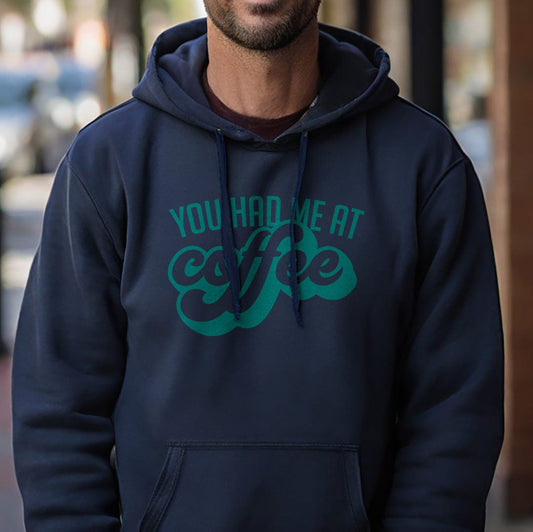Good Bean Gifts "You Had Me at Coffee" - Classic Unisex Pullover Hoodie Navy / S