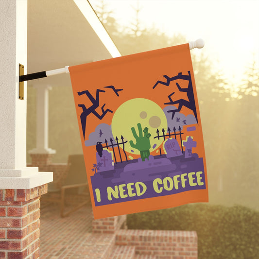 Good Bean Gifts "Zombies Need Coffee" House Banner 24.5'' × 32''