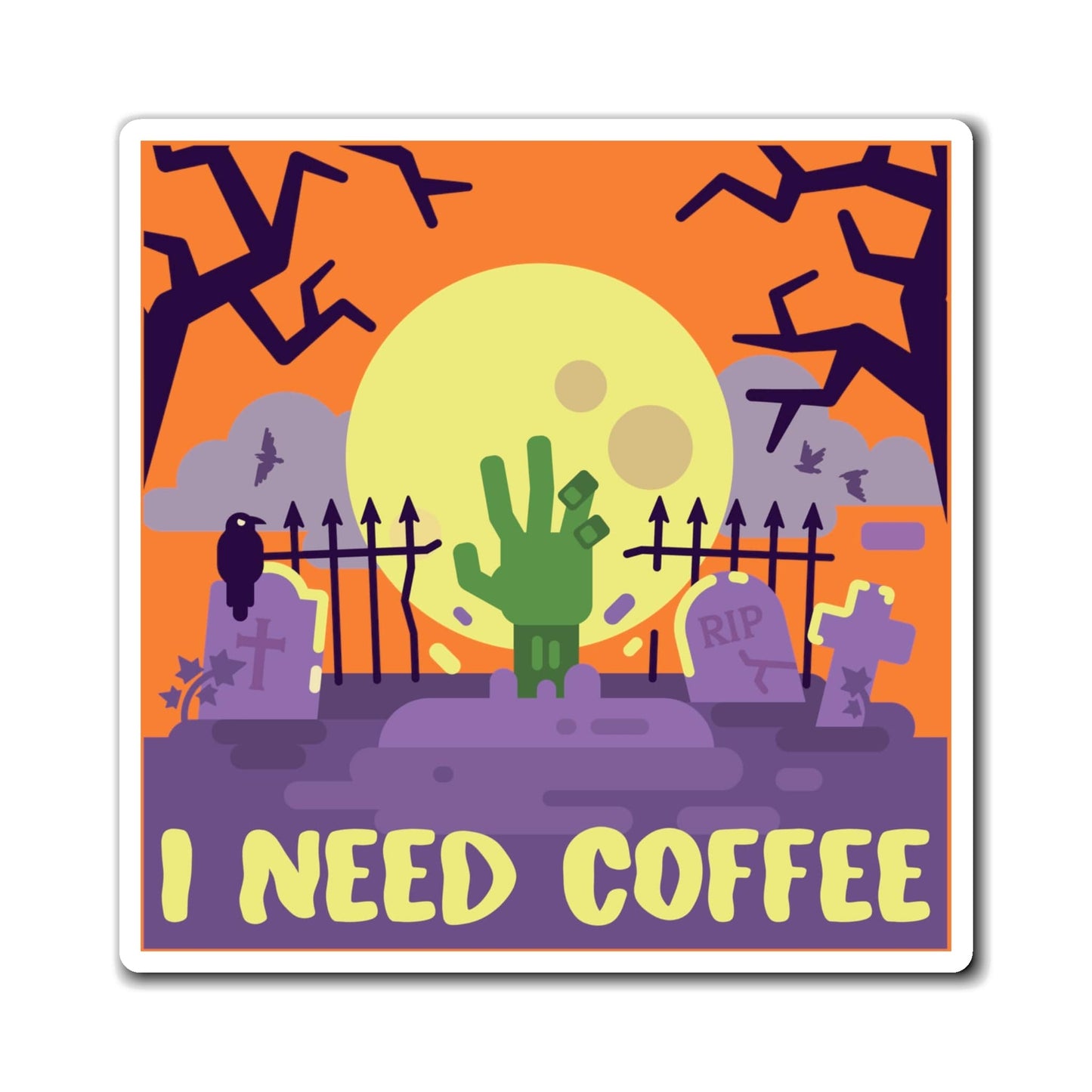 Good Bean Gifts "Zombies Need Coffee" Magnets