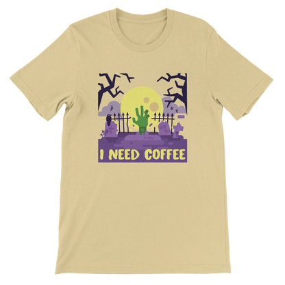 Good Bean Gifts "Zombies Need Coffee"- Premium Unisex Crewneck T-shirt | Bella + Canvas 3001