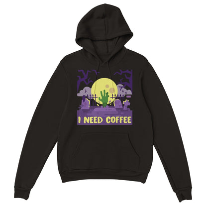 Good Bean Gifts "Zombies Need Coffee" Pullover Hoodie Black / S