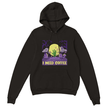 Good Bean Gifts "Zombies Need Coffee" Pullover Hoodie Black / XS